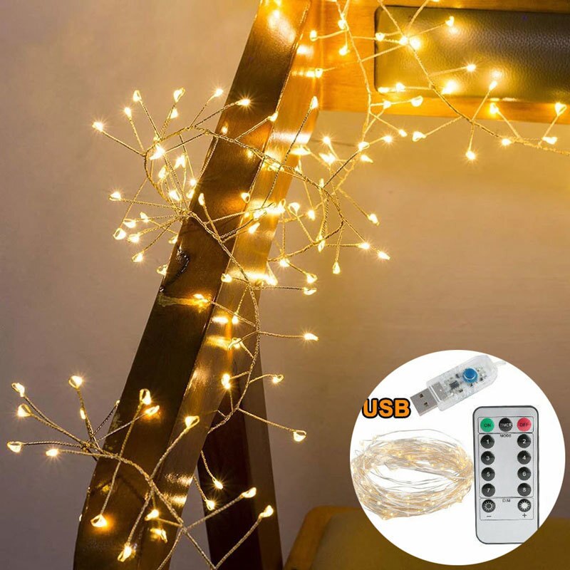 3M 5M Koperdraad 100/200 Led String Lights Voetzoeker Fairy Guirlande Licht Voor Kerst Venster Wedding Party Usb operated