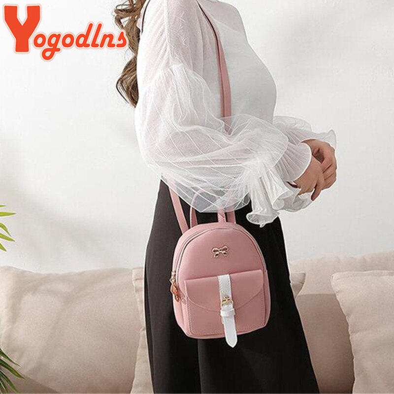 Yogodlns Doppel Verwenden Rucksack jugendlich Mädchen Schulter Taschen Bogen dekore Rucksack Süssigkeit Farbe Daypack Kleine Geldbörse Tasche