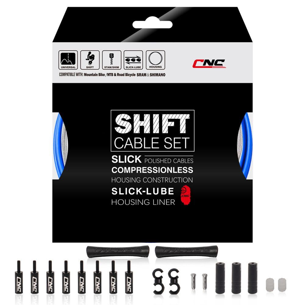 Câble de levier de vitesse CNC pour vélo de route et vtt, câble de changement de vitesse universel, ensemble de boîtiers de fil intérieur pour accessoires de vélo Shimano SRAM: Bleu marine