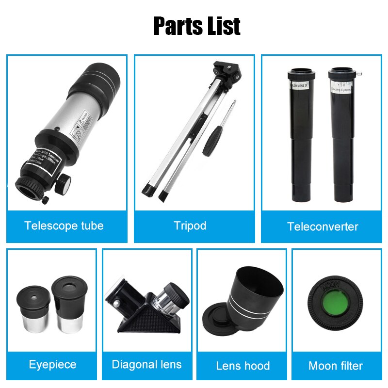 150X Terrestrial Astronomical Telescope HD Children Refracting Telescope Astrophile Student Space View Stargazing High Power