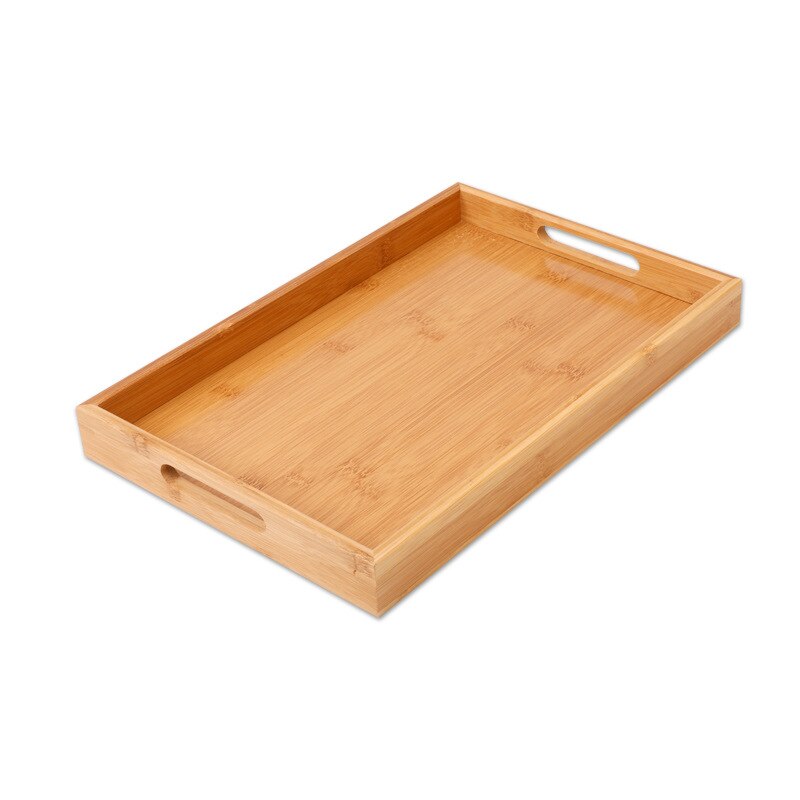 Bandeja Rectangular de bambú para té, bandeja de madera para pan, plato de madera para pizza, carne, plato de hotel de estilo japonés