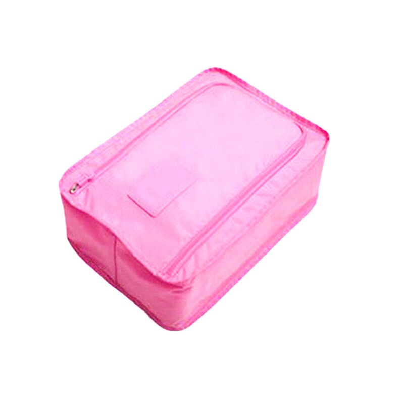 Travel Portable Waterproof Shoes Bag Organizer Storage Pouch Pocket Packing Cubes Handle Nylon Zipper Bag Accessories: pink