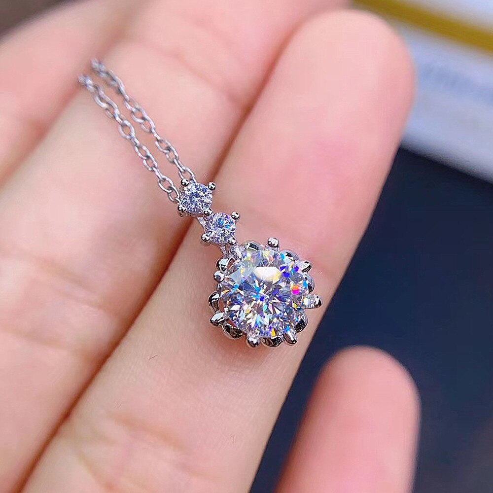 prägnant kleine kristall zirkon diamant anhänger halsketten für frauen 18k weiß Gold silber farbe halsband schmuck Schmuckstück