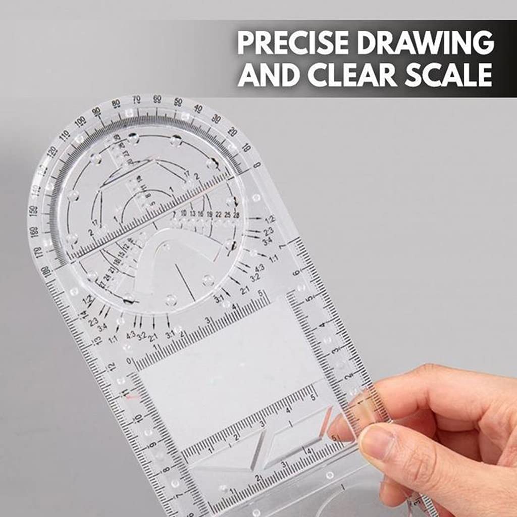 Multifunctional Geometric Ruler Geometric Drawing Template Measuring Tool For School Office Supplies