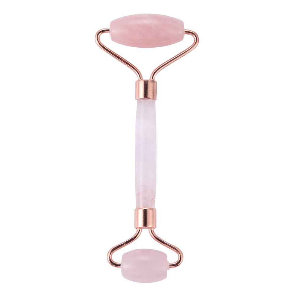 1PC Rose Quartz Visage Massage Rouleau Double Tête Visage Mince Masseur Outil De Levage Anti-Rides Rouleau de Massage Directe