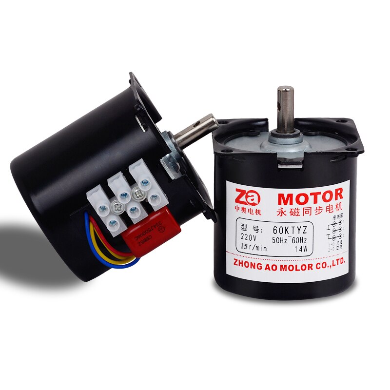 60KTYZ permanent magnet AC synchronous motor 220V motor low speed micro deceleration bidirectional controllable gear motor