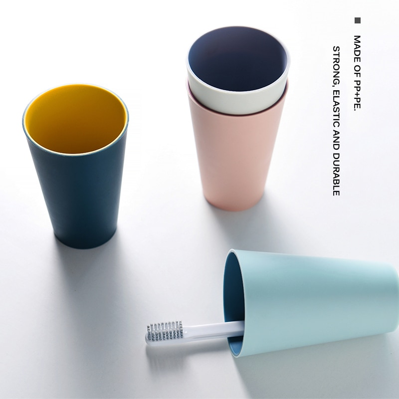Bathroom Accessories Water Cup Gargle Toothbrush Plastic Simple Two Color Glass Couple Brushing Washing Mouth Tumblers