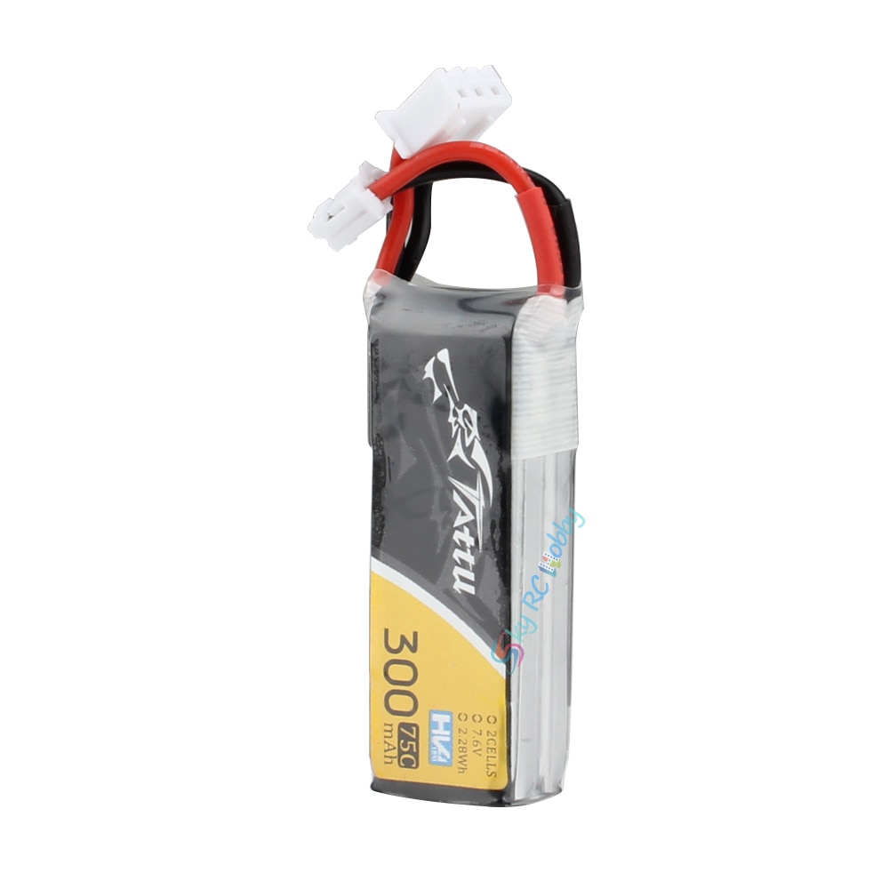 Tattu-batterie Tattu 300mAh 7.6V 75C 2S1P 2S Lipo avec connecteur JST PHR JST-PHR