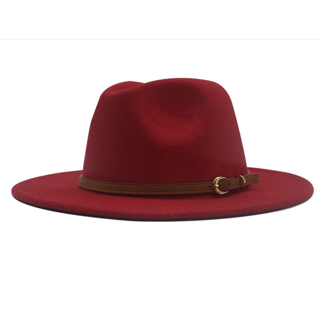 Winter Autumn Imitation Woolen Women Men Ladies Fedoras Top Jazz Hat European American Round Caps Bowler Hats: 6