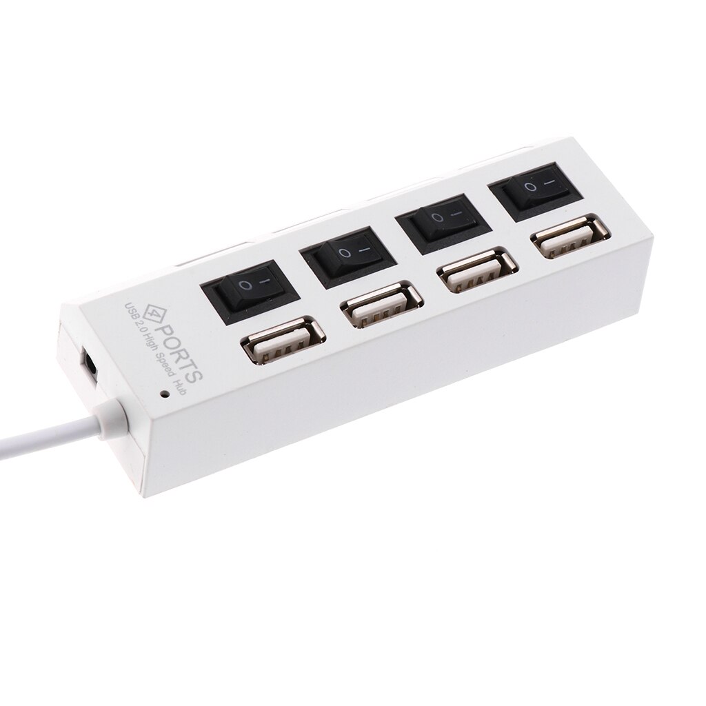 4- -poorts usb 2.0- hub voor mac pc usb-flashstations met aan/uit-schakelaars
