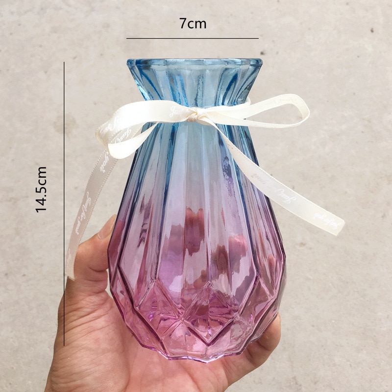 Nordisk glassvase europeisk gjennomsiktig vase blomsterarrangør vannkulturvase husholdningsvase: 04
