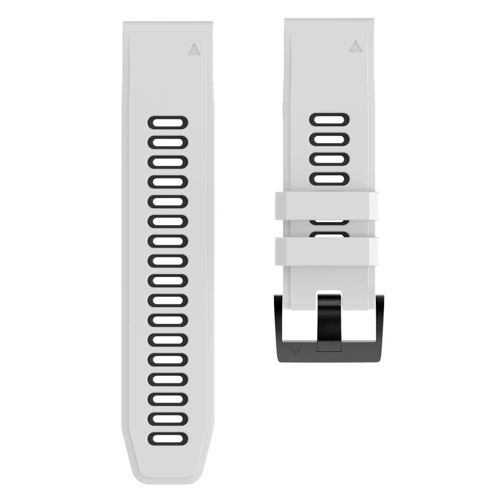 22mm QUICKFIT Silicone Wrist strap For Garmin MARQ Series Watch Band Wirstband for MARQ Athlete/Driver/Adventurer Watchband: White black