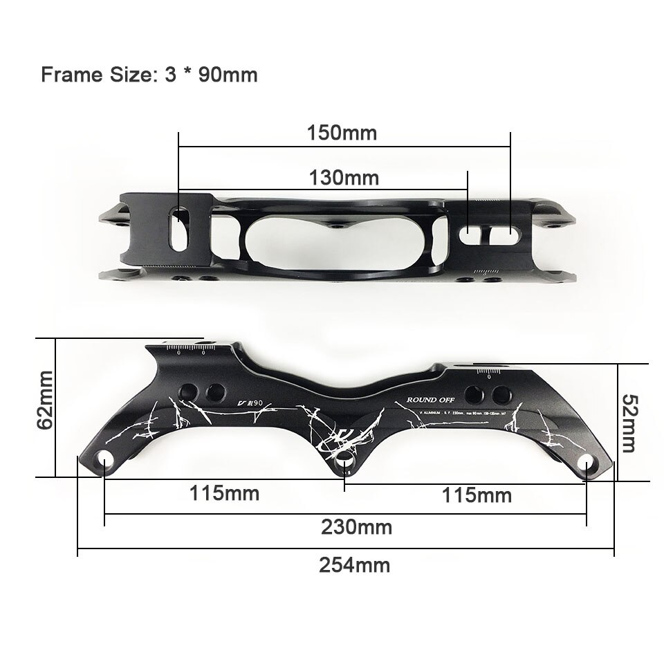 Inline Speed Skate Frame 3x125mm Chassises 3*90/100/110MM Aluminum Alloy 7075 for 3 Wheels Skating Shoes Similar as Powerslide
