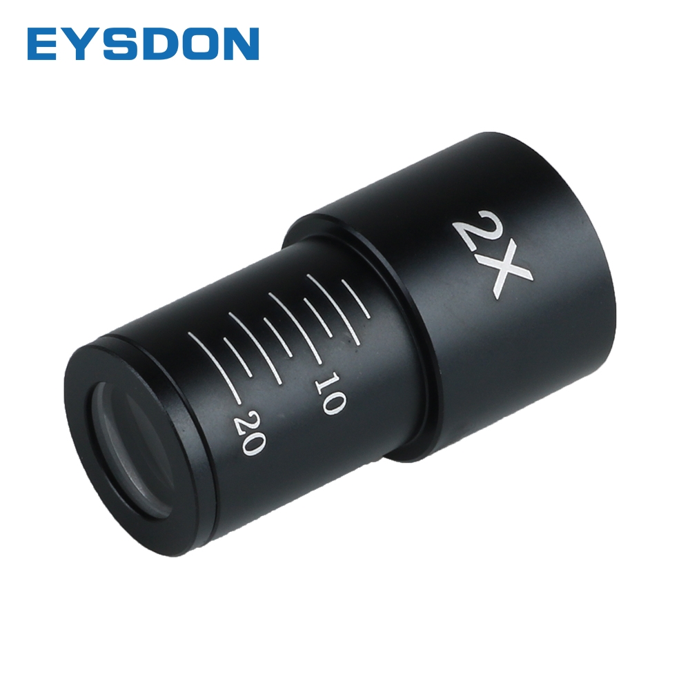 EYSDON Microscope 2X Barlow Lens For 23.2mm Mount Port Biological Microscope