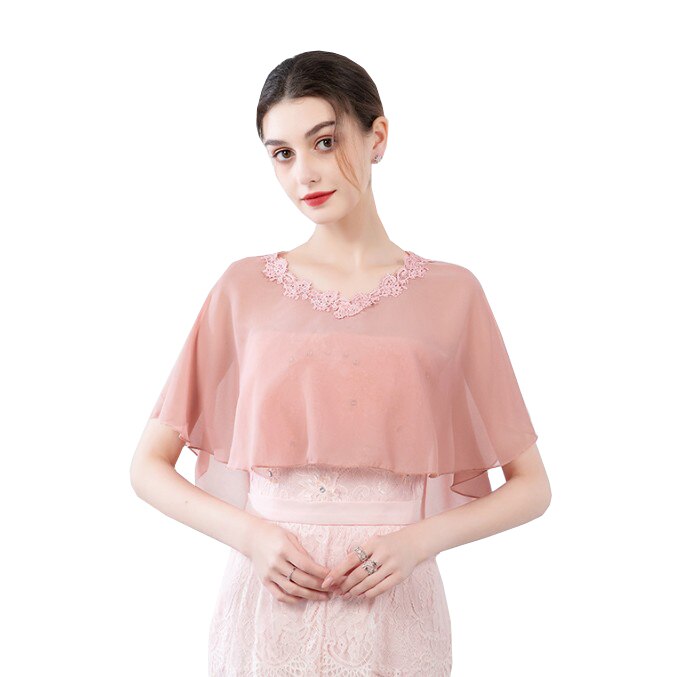 Vestes en mousseline de soie pour femmes, longues écharpes, châle, enveloppe, doux, pour soirée et mariage: blush