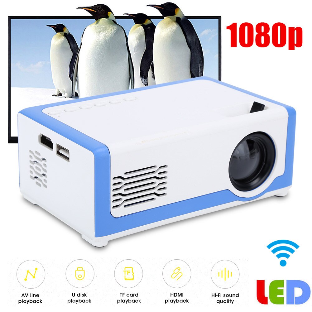 M1 mini led projektor 1080p high definition lomme hjemmebiograf medieafspiller 100-240v