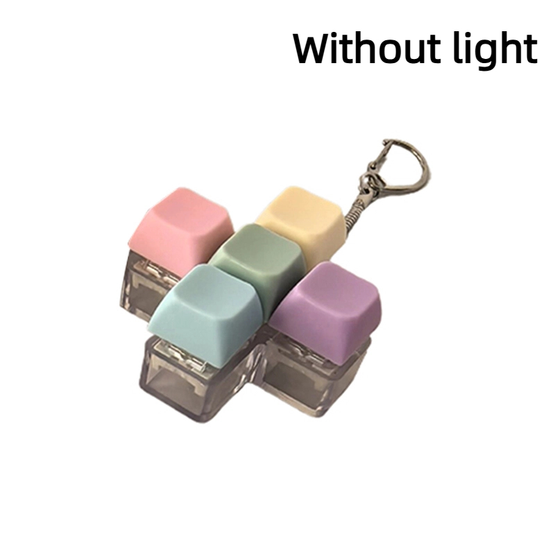 4/9 Toetsen Mechanische Toetsenbord As Tester LED Toetsenbord Sleutel Speelgoed Stress DIY Knop Keycap Fidget Sleutelhanger Speelgoed: Rood