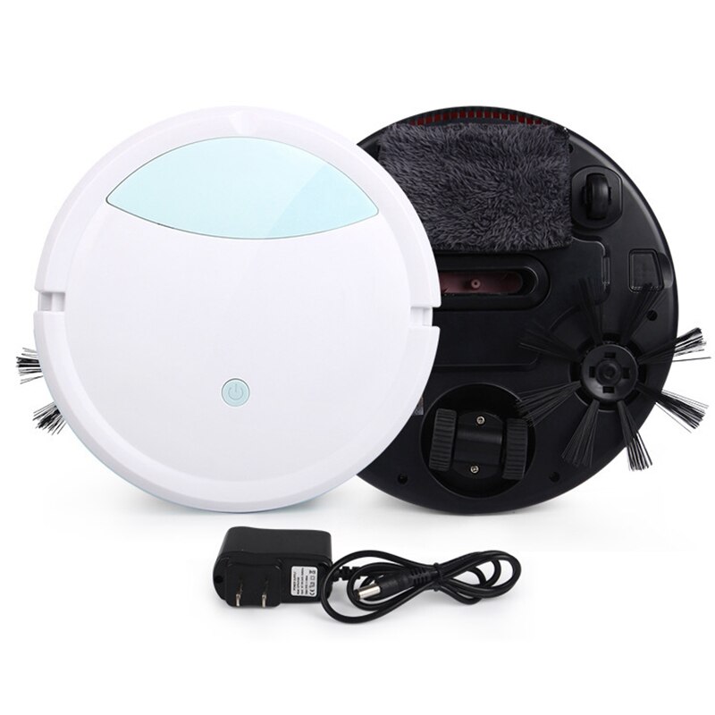 Multifunctional Robot Vacuum Cleaner , 3-In-1 Auto Rechargeable Smart ing Robot Dry Wet ing Vacuum Cleaner Home US Plu: White