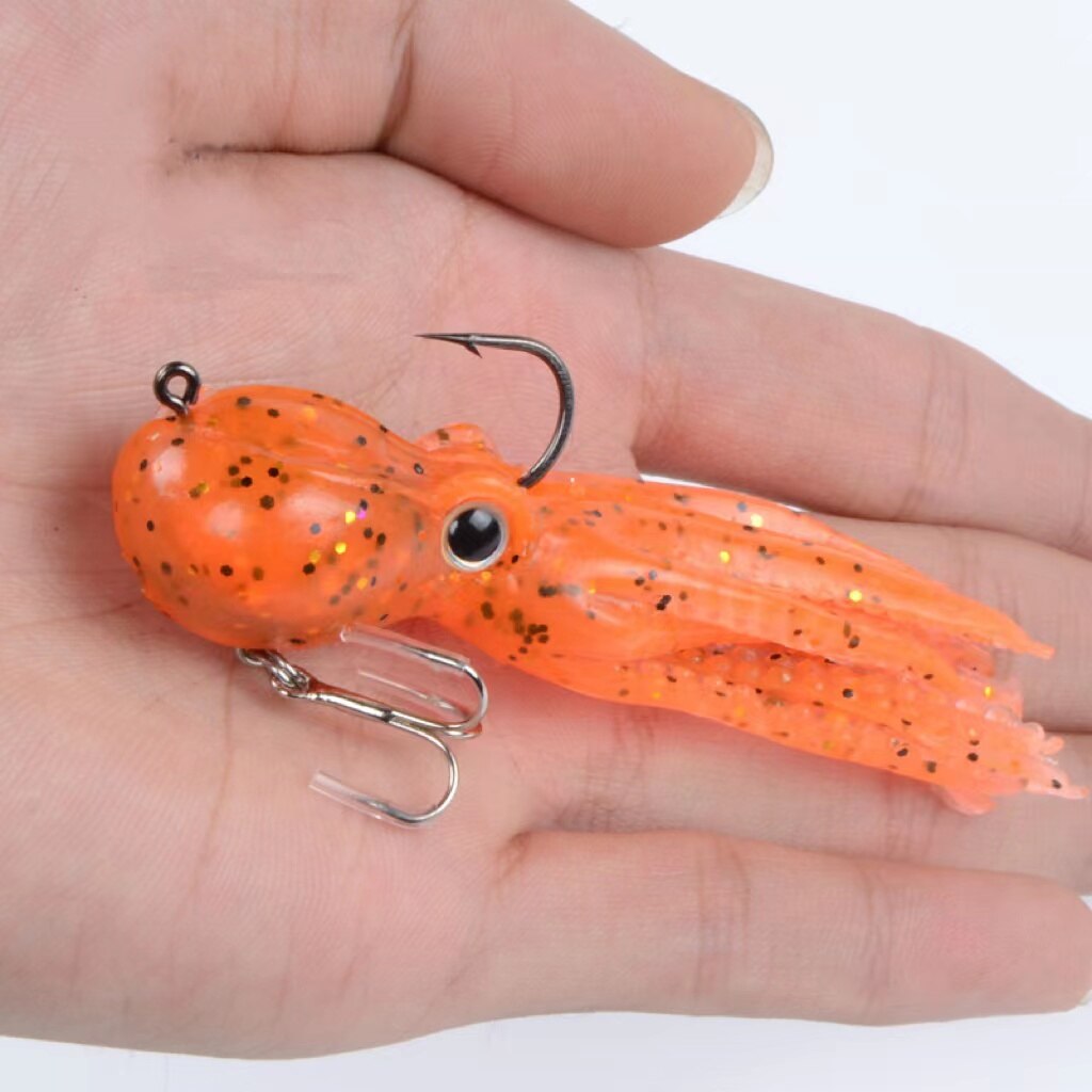 Octopus Swimbait 23g 9cm Soft Fishing Bait Skirt Tail Fishing Lure Saltwater Metal Jig Head Lure Rockfish Lingcod Bass Fishing