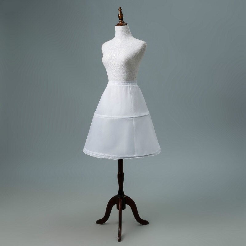 2 Hoops White A Line Long Flower Girl Dress Petticoat Kids Ballet Petticoat Child Crinoline Tutu Skirts Girls Underskirt