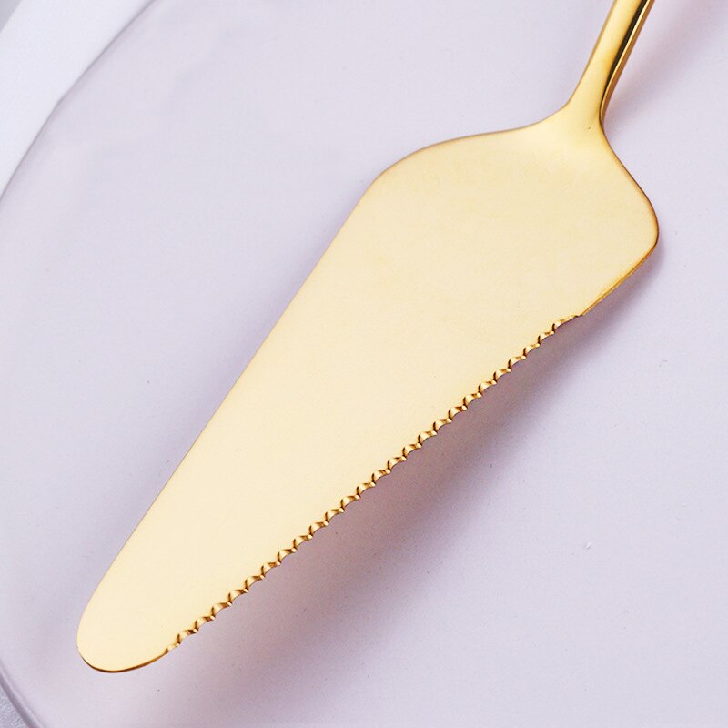 Gyllen kake spade dessert fruktgaffel gullkake spatel i rustfritt stål bestikk salat matbit mini gafler tegaffel servisesett