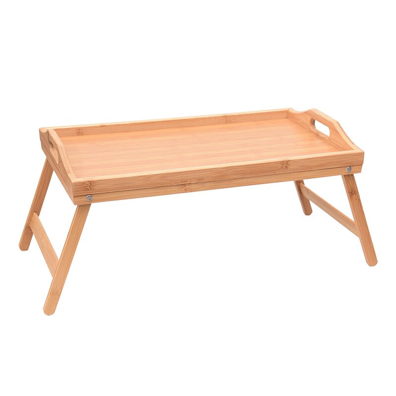 Upgrade Thickening Bamboo Folding Laptop Table Adjustable Gaming and Study Computer Desk Picnic Table Breakfast Tray