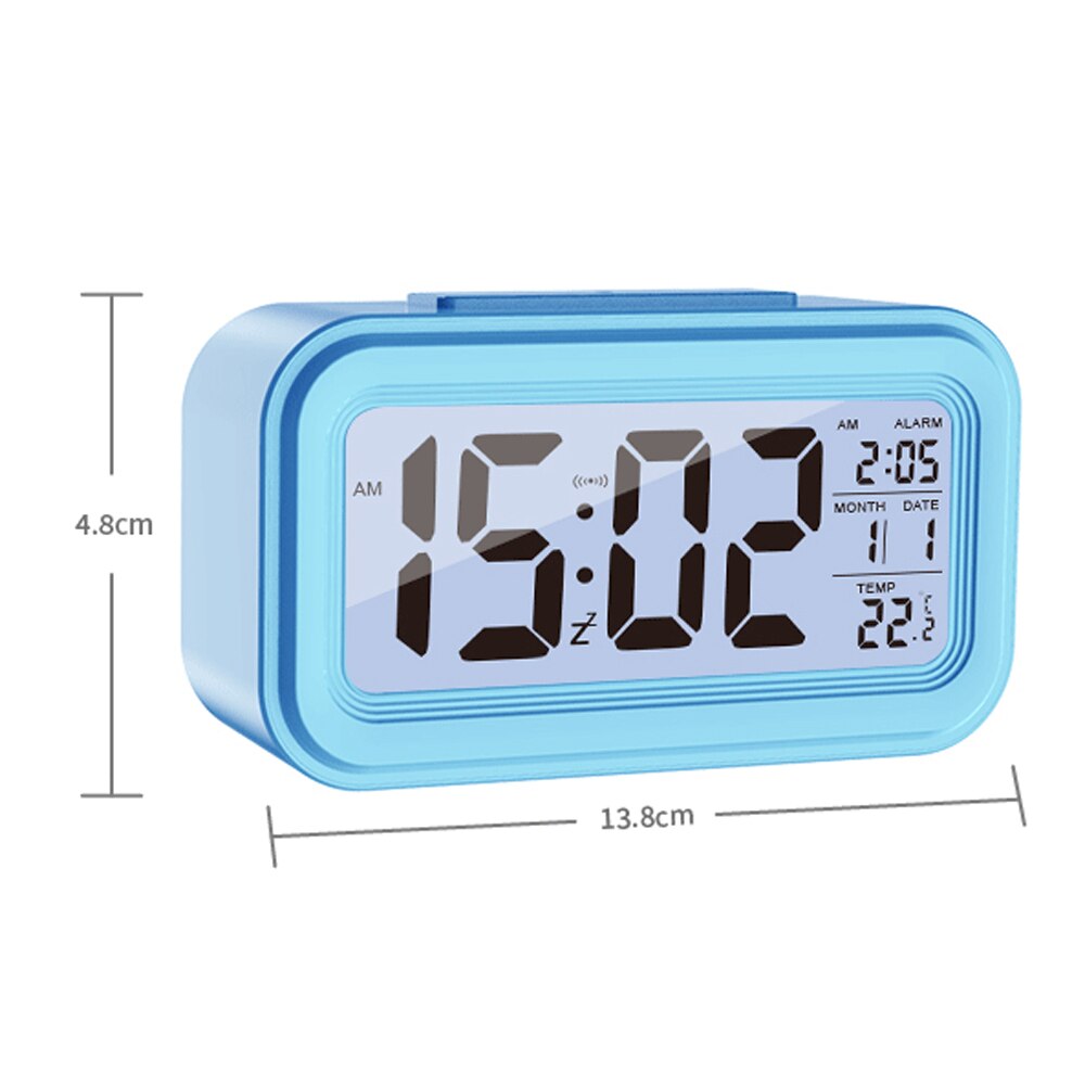 Digitale Smart Wekker Lcd-scherm Night Gloeiende Kubus Display Temperatuur & Kalender Snooze Functie Wekker