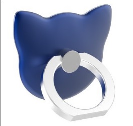 Kat øre moblile telefon finger ring holder sød stativ opladning support mobiltelefon universal bjørn beslag til apple iphone 8 x: Blå
