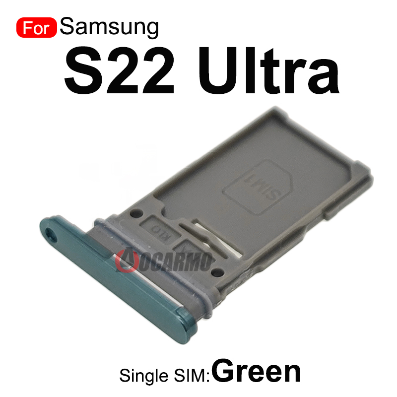 Para Samsung Galaxy S22 Ultra S22U bandeja Sim individual soporte MicroSD de tarjeta Sim Dual pieza de repuesto de ranura Nano: Oro