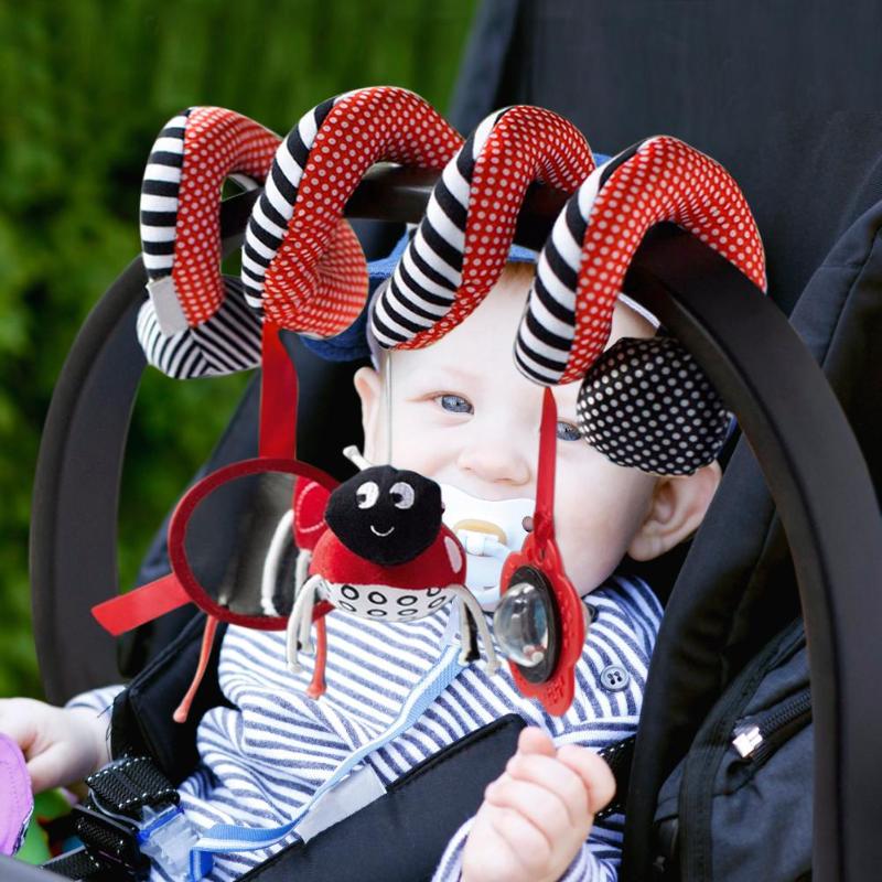 Cute Infant Baby play Baby Toys Plush Bell Crib Rattle Toys Infant Hanging Bed Stroller Toys