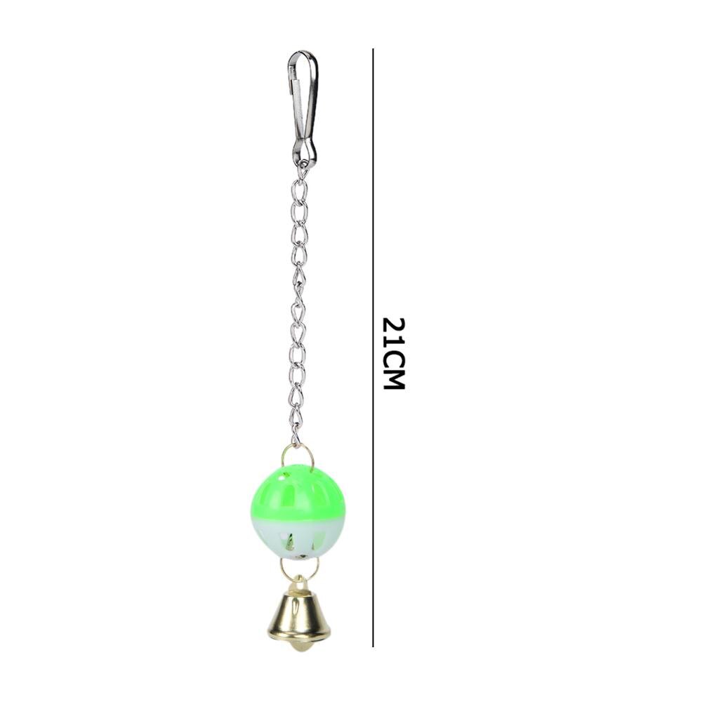 Parrot Toys Macaw Hanging Acrylic with Bells Bites Chew On Cages Cockatoo Stand Rack Swing Bird Toy Pet Product: 02
