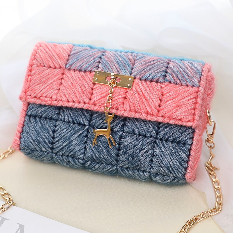 Wol Hand-Geweven Zak Opbergtas Decoratieve Gehaakte Diy Materiaal Pakket Accessoires: 9