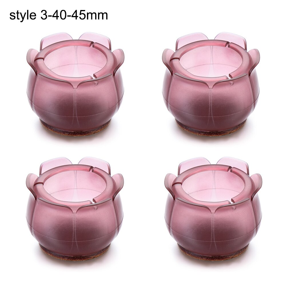 4Stck/einstellen Silikon Sessel Bein Kappen Fuß Pads Möbel Tabelle Abdeckungen Socken umhauen Beschützer runden Unterseite nicht-Unterhose Tassen: Stil 3-40-45mm