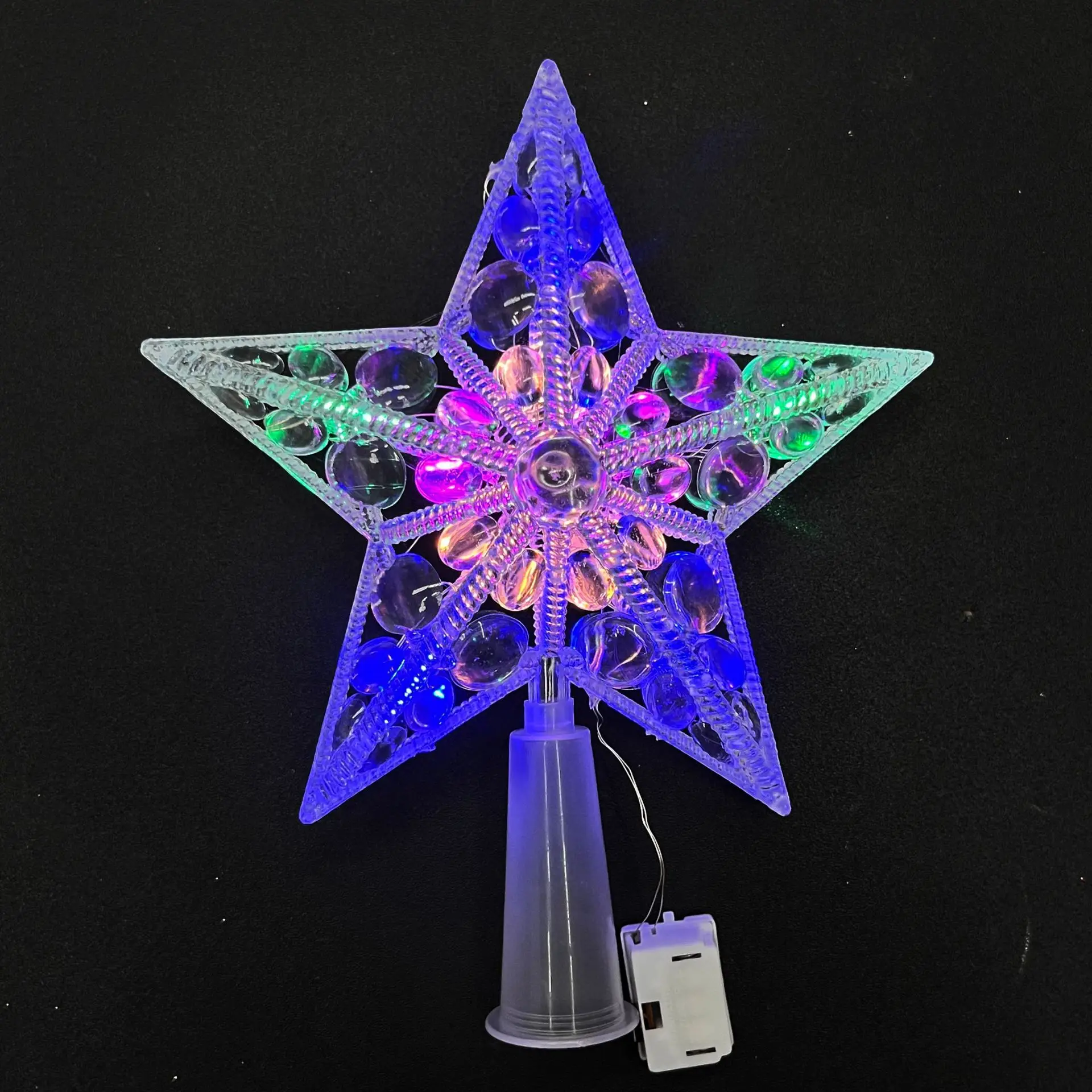 Weihnachten Stern LED Nachtlicht Weihnachtsbaum oben fünfzackigen Stern Lampe Hochzeit Party Garten Weihnachten Dekoration Leuchtende Lieferungen: L / Minze Grün