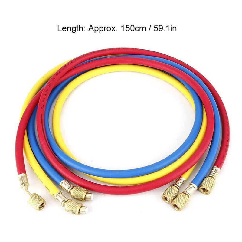 1,5 M 600Psi 1/4 pulgadas aire acondicionado tubo fluorado coche aire acondicionado refrigerante herramienta de adición