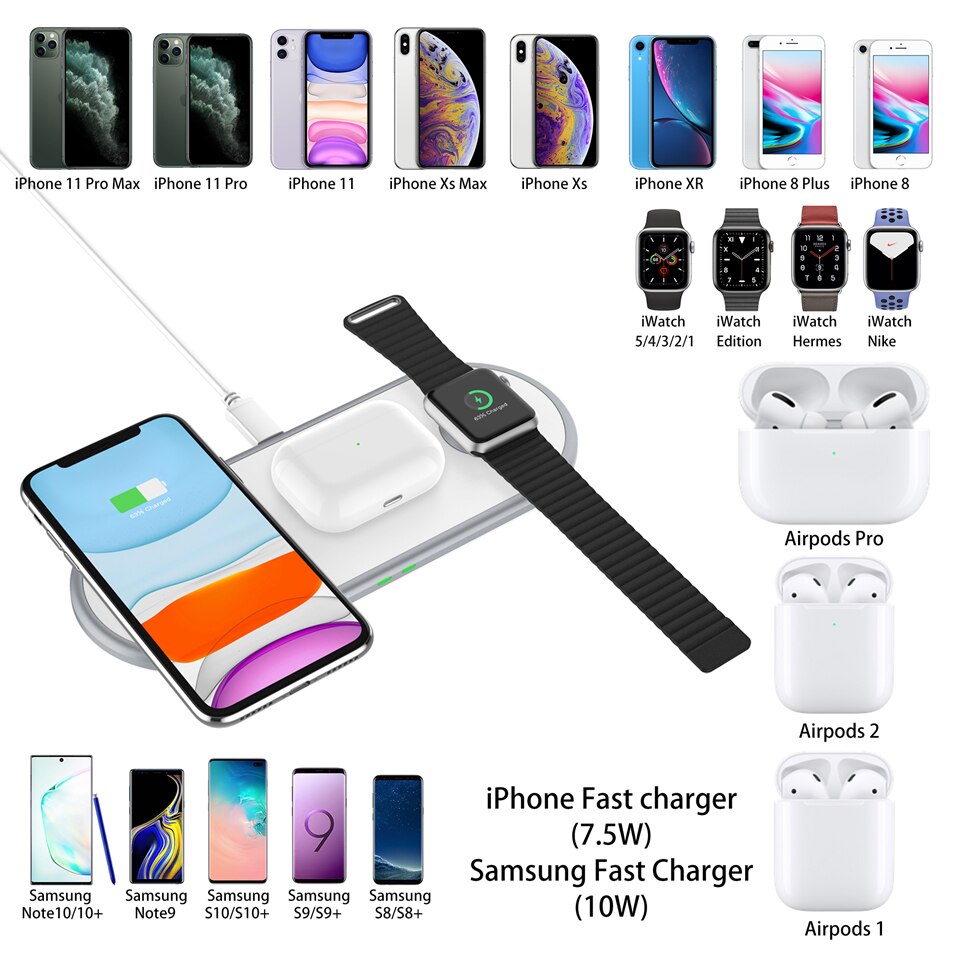 Amstar 3 in 1 10W Drahtlose Ladegerät für iPhone 12 11 Pro Max 12 Mini AirPods Pro Drahtlose Lade pad für Apple Uhr 6 5 4 3 2