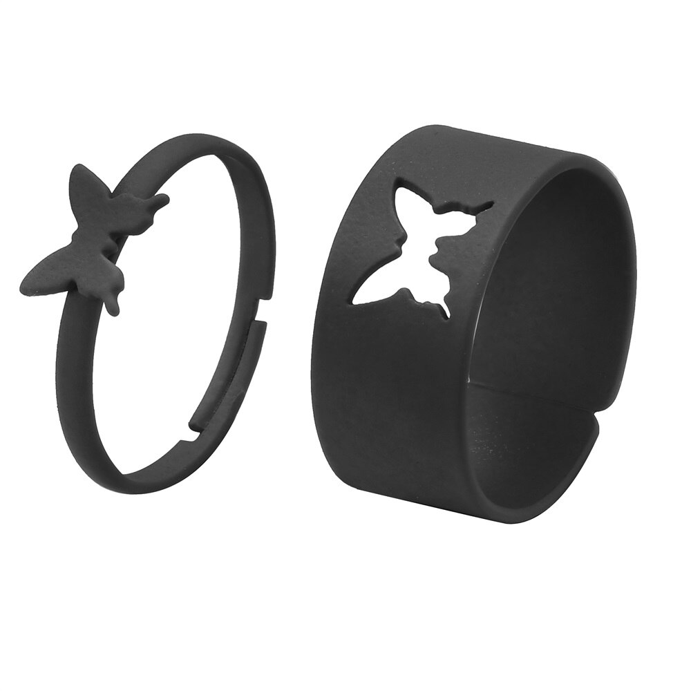 Ifmia Punk Vlam Vlinder Zwart Ringen Sieraden Vrouw Mode 2022 Geometrische Finger Ringen Voor Vrouwen Meisjes Bijoux Femme: IF3191315-03