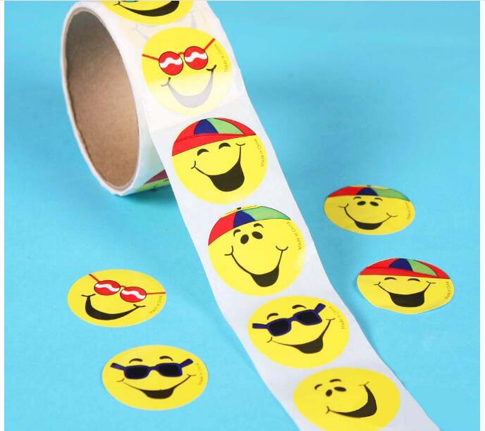 One Roll Adhesive Tape With 100pcs variety styles Stickers For Children Cute School Stationery Stickers: Lavender