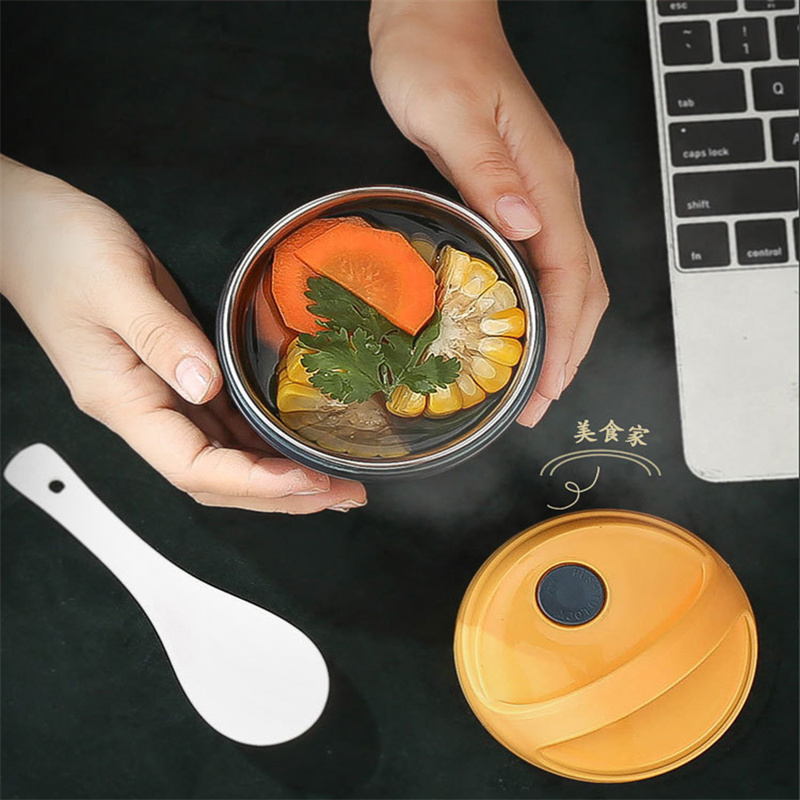 Thermos en acier inoxydable de 500ml, boîte à déjeuner avec cuillère pour enfants à l&#39;école, sans BPA, Mini bouteille de soupe, récipient pour aliments chauds
