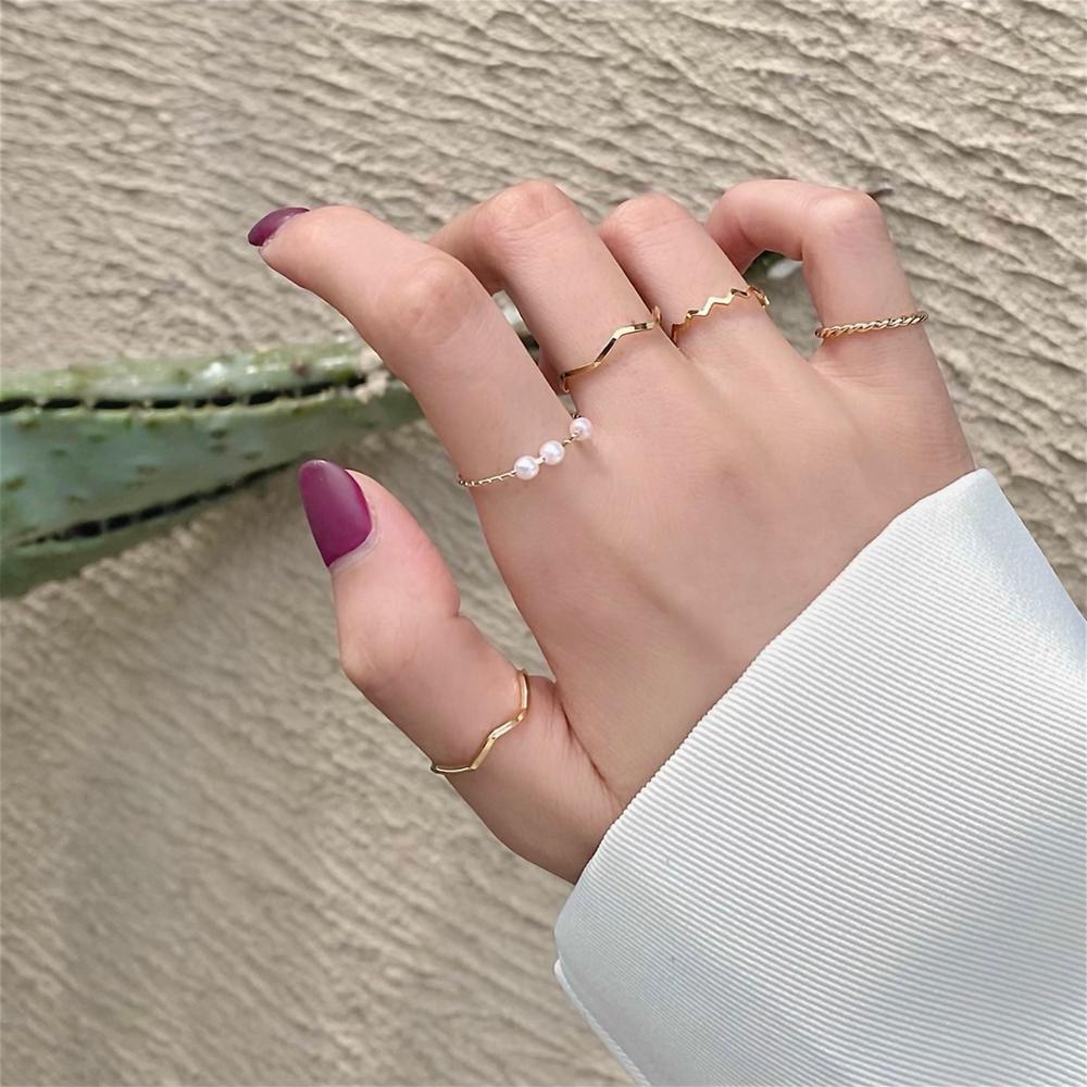 8 Stks/sets Fijnere Ringen Set Voor Vrouwen Metal Hollow Ronde Opening Vrouwen Gesp Joint Staart Vinger Ring Voor Meisje Party huwelijksgeschenken: ZJ3365