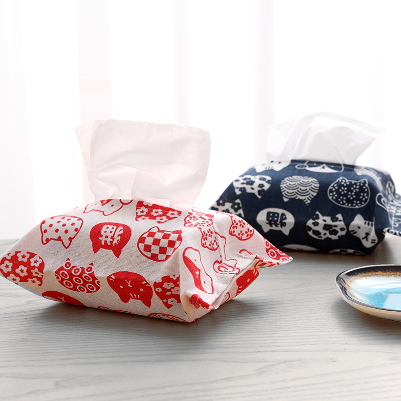Bomull och linne silkespapper täcka påse täcka bomull och linne enkel liten färsk katt tissue box restaurang vardagsrum hushållspapper