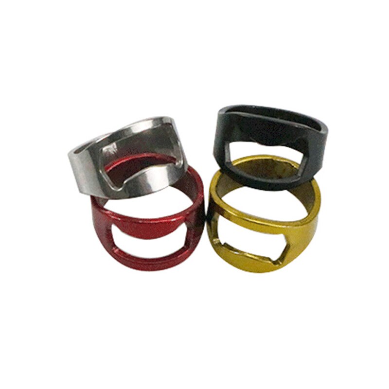 1Pc Multifunctionele 4 Kleuren Roestvrij Staal Kleur Ring Vorm Bierfles Opener Ring Diameter Ongeveer 22Mm creativiteit Ring