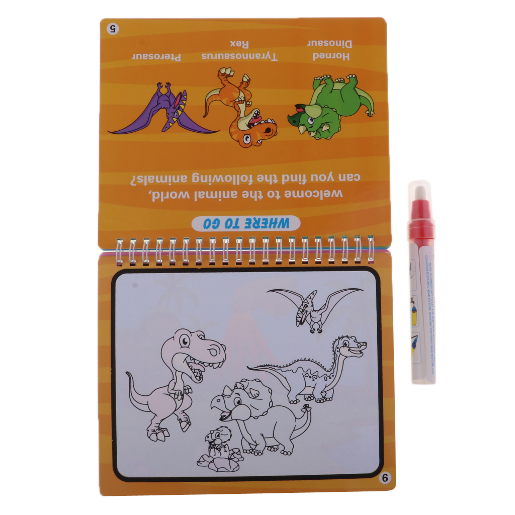 Reusable Magic Water Painting Book Color with Water Activity Pad