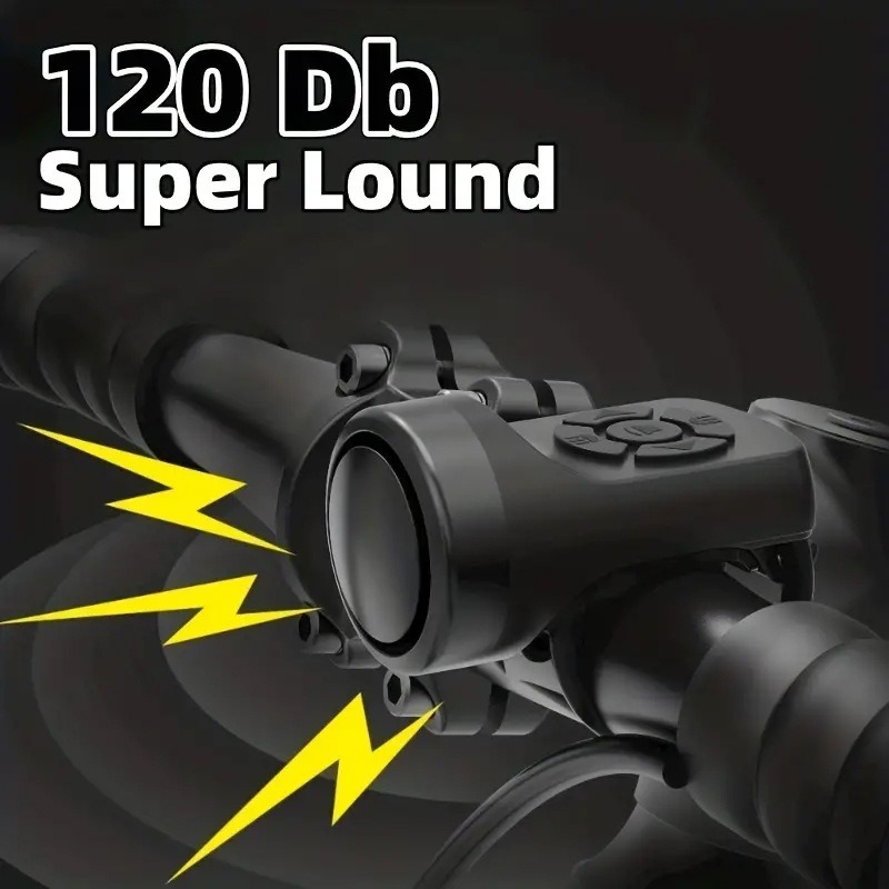 USB-Lade Fahrrad elektrische Glocke Motorrad Hupe 4-Modus Mountainbike Glocke Fahrrad Diebstahlalarm Hupe Fahrradzubehör