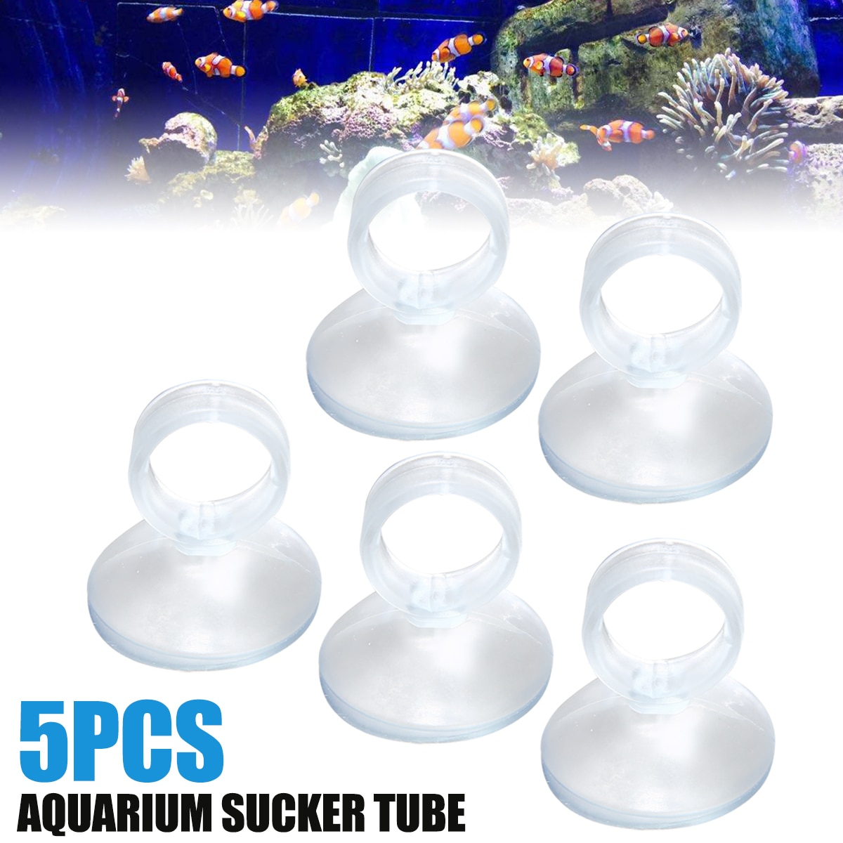 5 Pcs 3 Mm Aquarium Zuignap Sucker Clip Houder Voor 16 Mm Tube Pipe Heater Aquarium Aquarium Accessoires