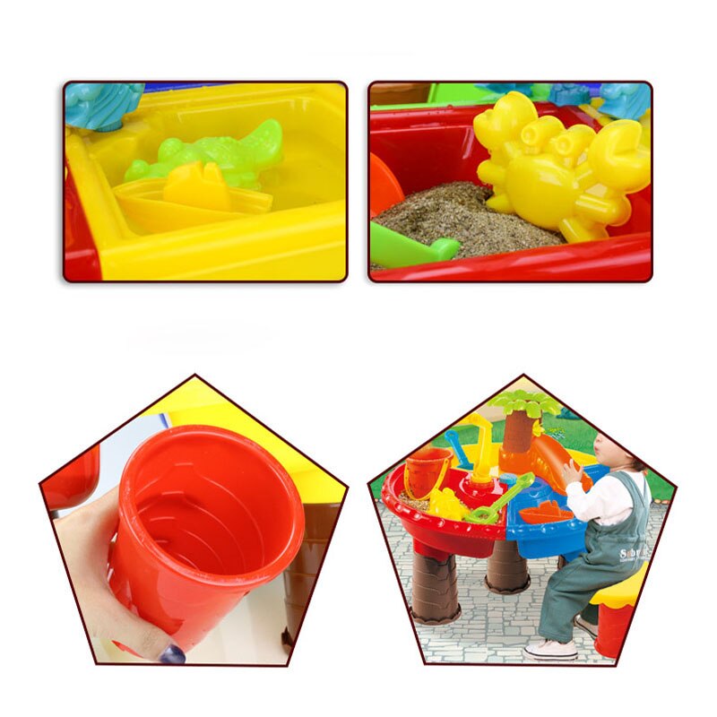 Baby Zomer Zand En Water Tafel Doos Baby Kids Kinderen Outdoor Strand Waterrad Speelgoed Familie Play Set