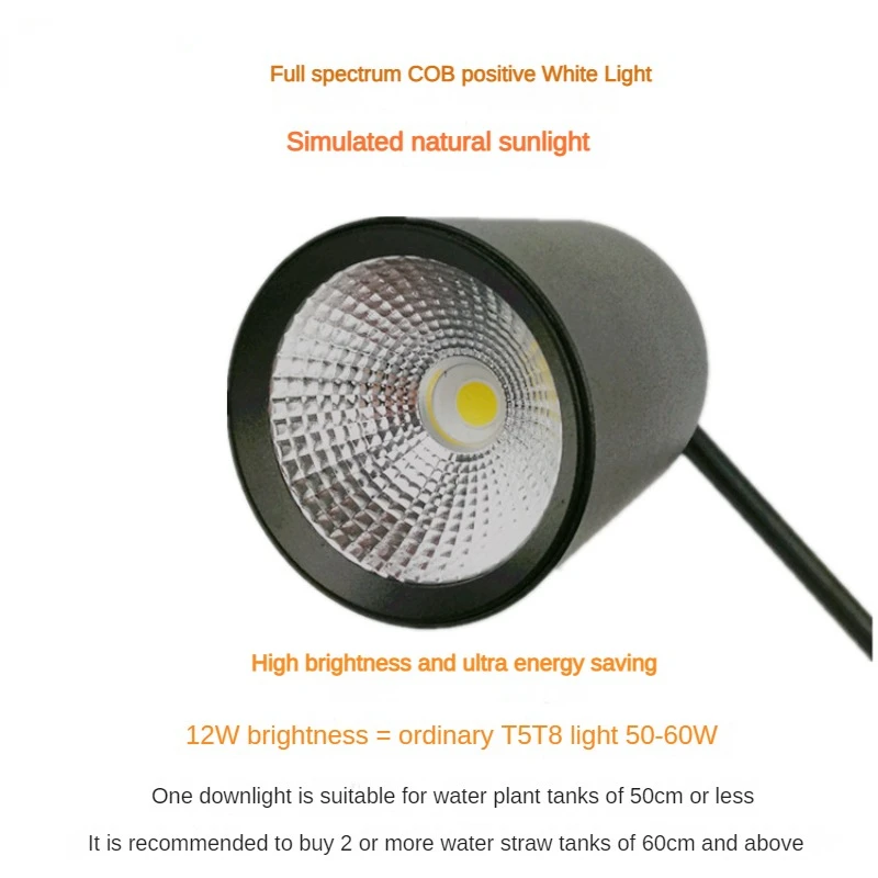 Luz LED para acuario, pecera, lámpara para plantas acuáticas, lámpara para tanque de césped, luz con Clip, iluminación de espectro completo, suministros para cultivo de plantas, 12W/18W