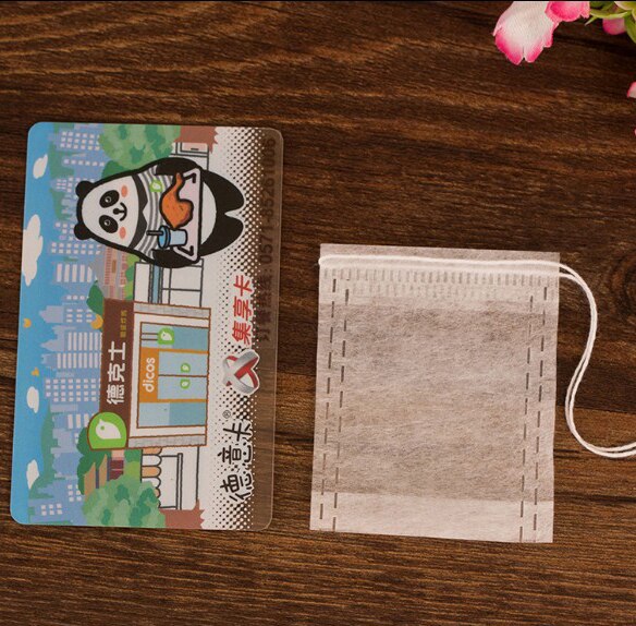 100 teile/los Tee Taschen Natürlichen Mais Faser PLA Biologisch Abgebaut Tee Filter Kaffee boden beutel mit saiten leere teebeutel leere taschen