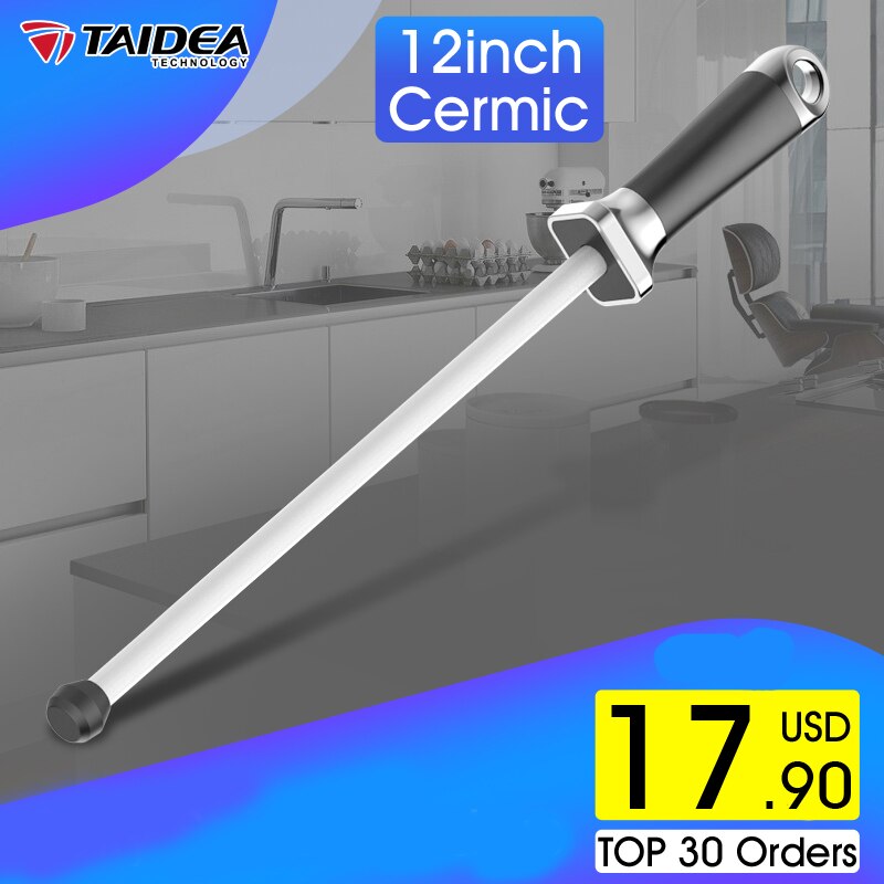 TAIDEA 12inch Knife Carmic Sharpening rod TG2006 Sharpening steel Kitchen sharpening system knife sharpener tool