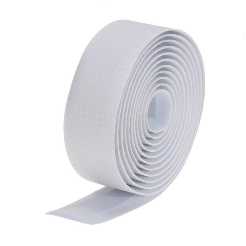 Cinta de corcho antideslizante para manillar de bicicleta, envoltura de cinturón con mango de carbono para bicicleta de carretera, 2 tapones de barra, de accesorios para piezas de bicicleta, 1 ud.: Blanco